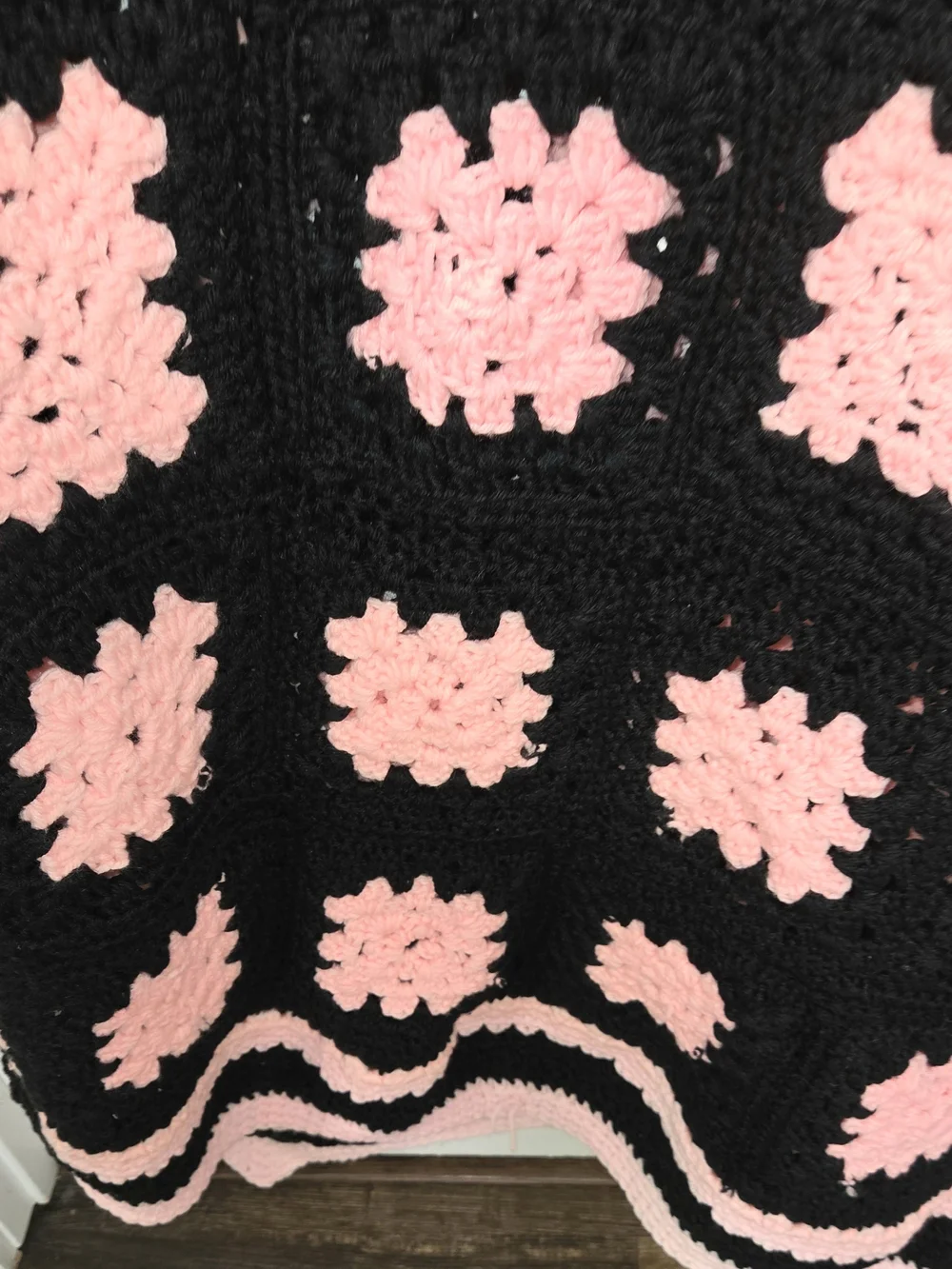 Handmade Vintage Granny Afghan Crochet Boho Throw Blanket 70” x 67” PLEASE READ.